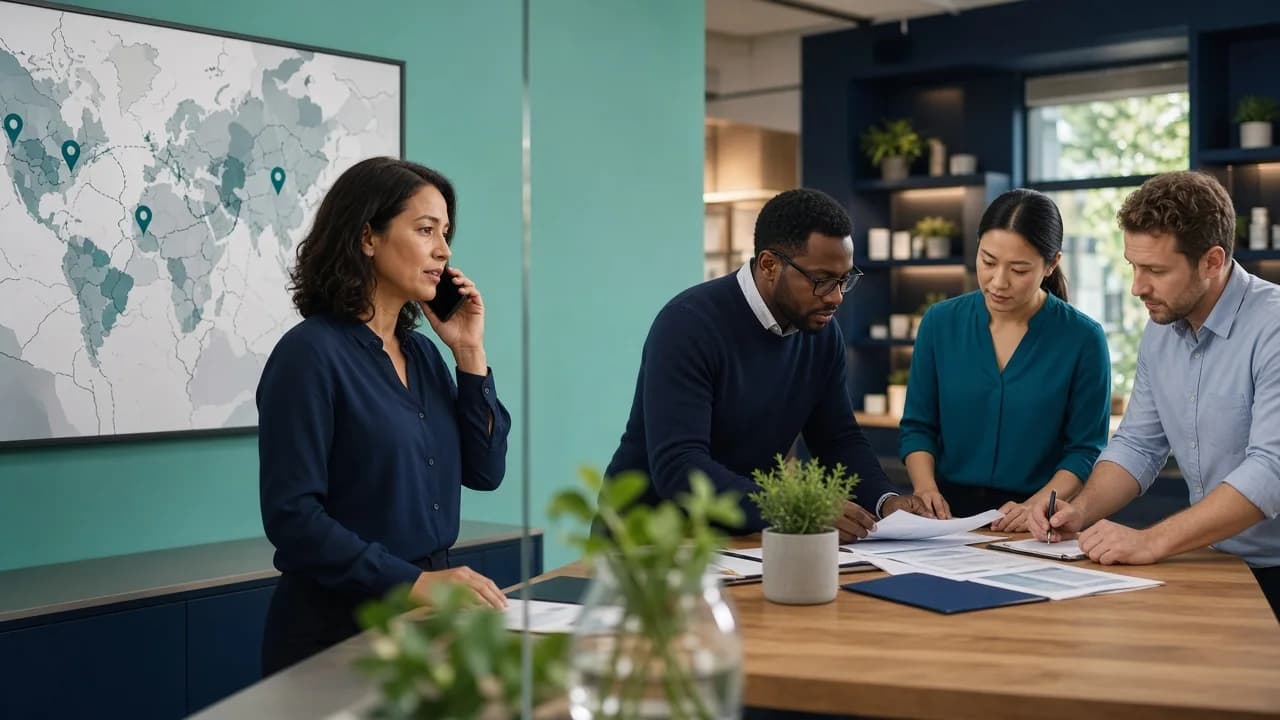 A representative multi-location operations team coordinating customer work