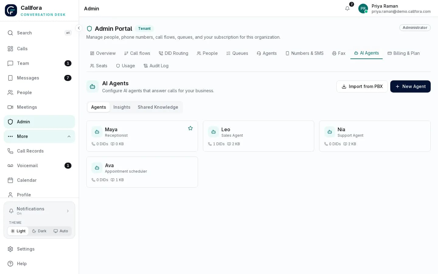 Callfora AI agents