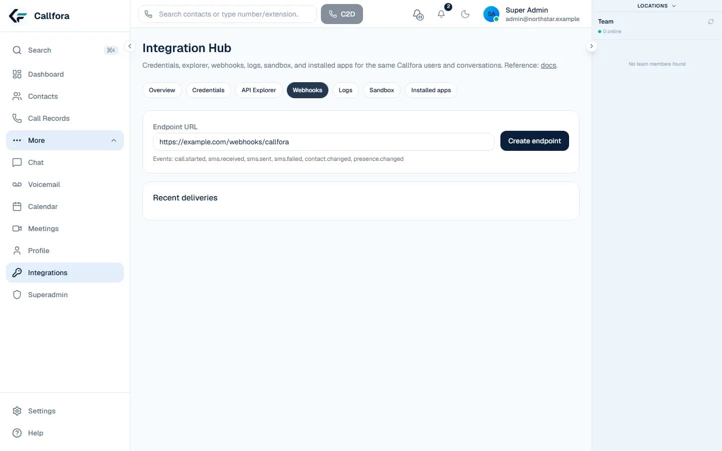 Integration Hub webhook controls