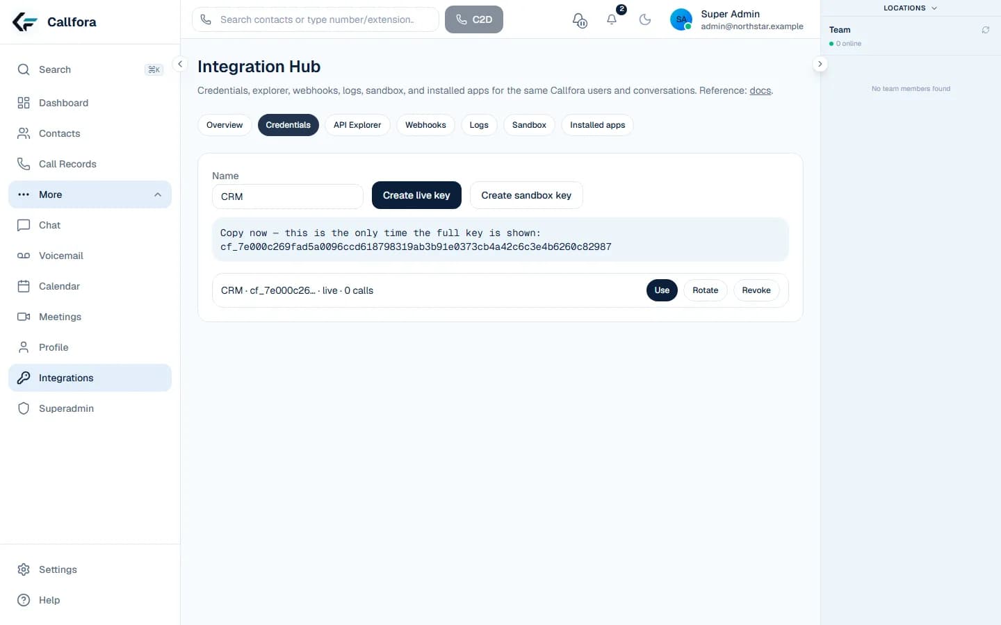 Integration Hub credential controls